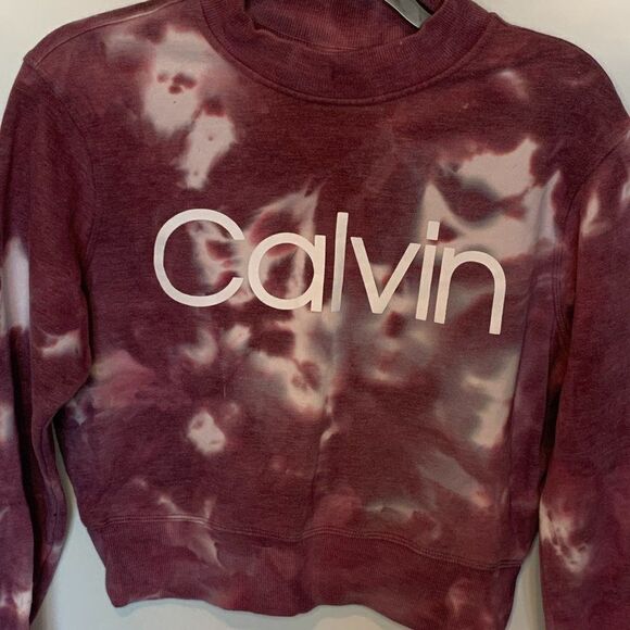 Calvin Klein Performance Cropped Tie Dye Sweatshirt - Picture 1 of 7